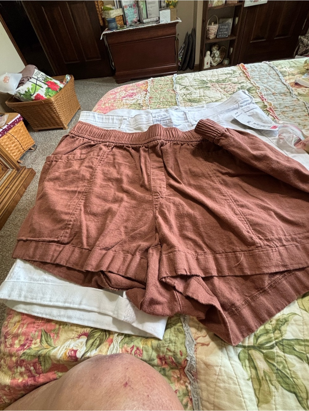 Old Navy Rust Ruffle-Hem Casual Shorts
